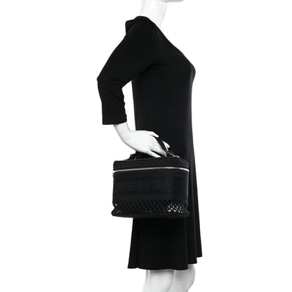 Christian Dior Mesh Embroidered Diortravel Vanity Case Black 2 of 9