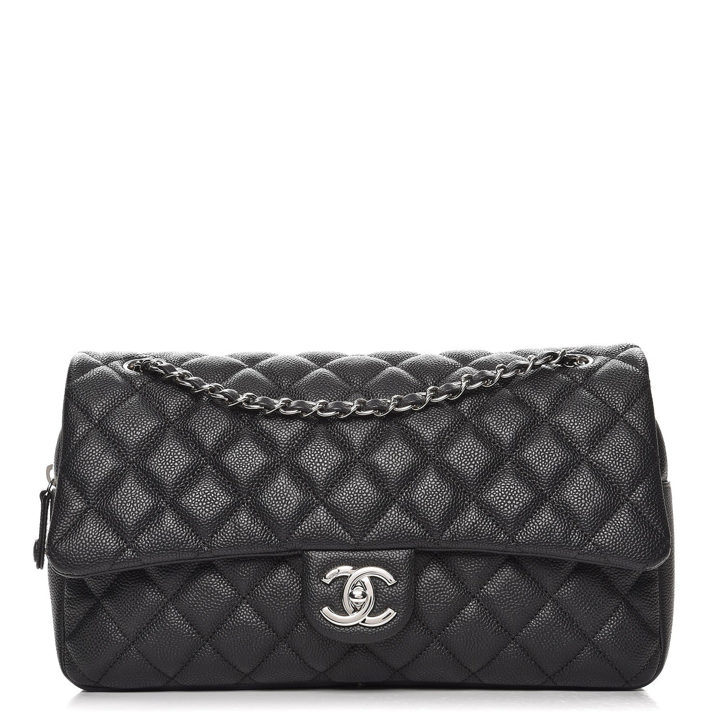 Caviar Quilted Jumbo Easy Flap Black