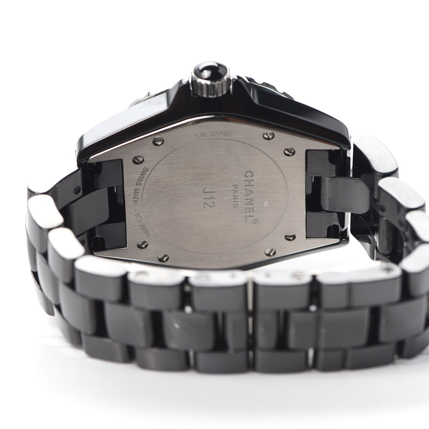 Chanel Stainless Steel Ceramic Diamond Pave Bezel Dial 38mm J12 Automatic Watch Black 4 of 5