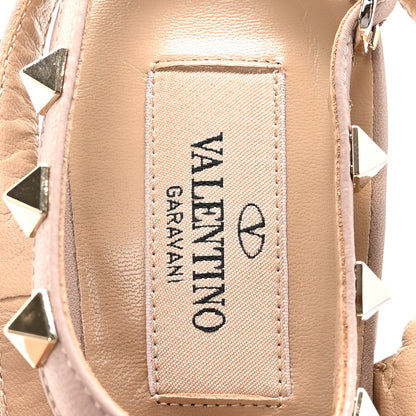 Valentino Garavani Calfskin Nappa Rockstud Ankle Strap 100mm Pumps 37.5 Alpaca Poudre 8 of 9