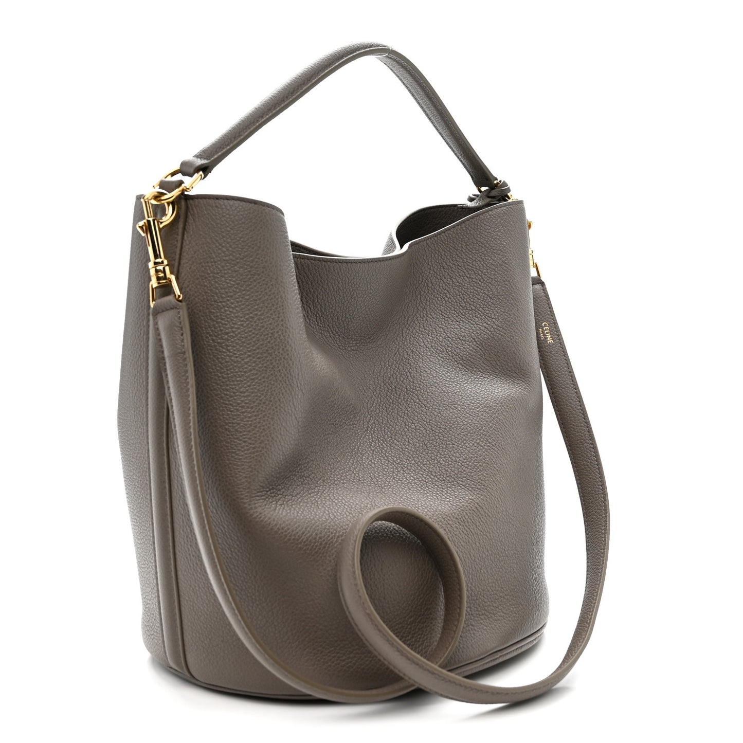 Supple Grained Calfskin Bucket 16 Bag Pebble