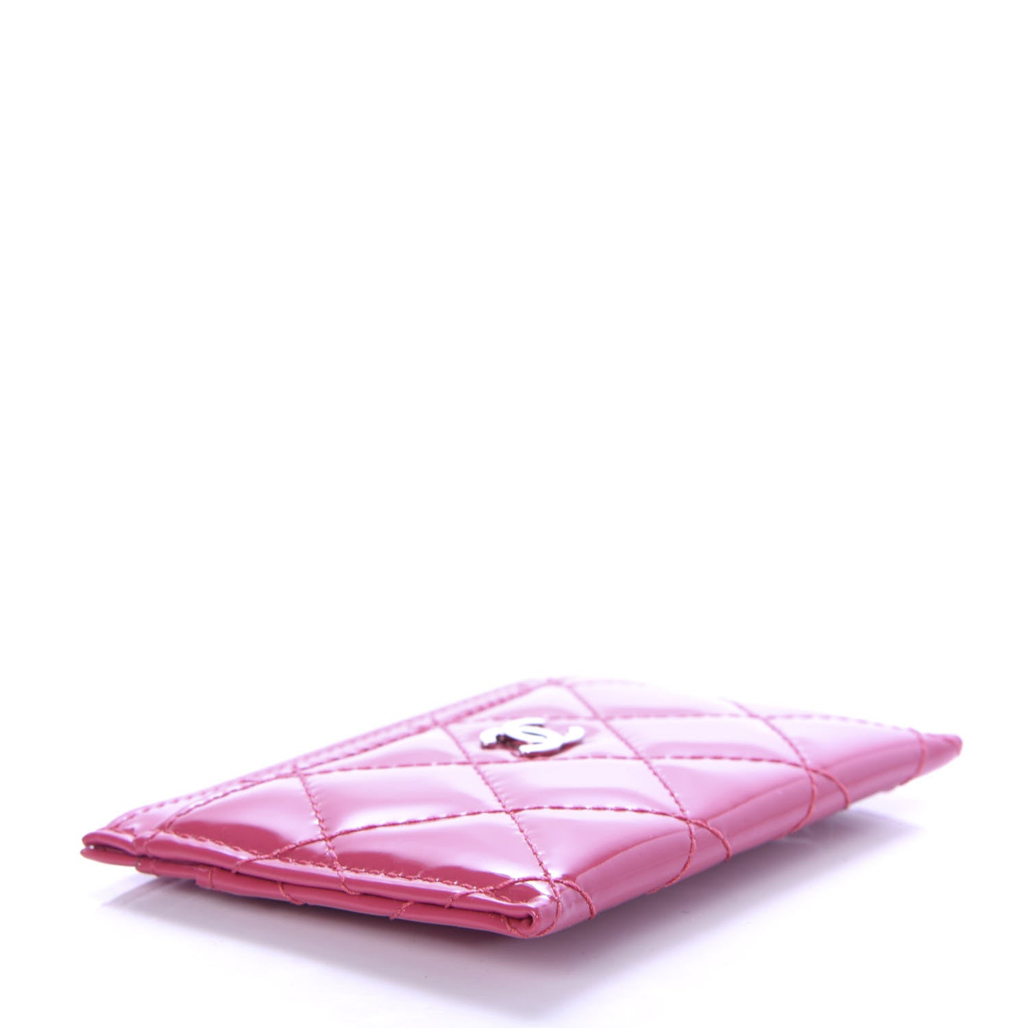 Chanel Patent Quilted Card Holder Pink 4 of 9