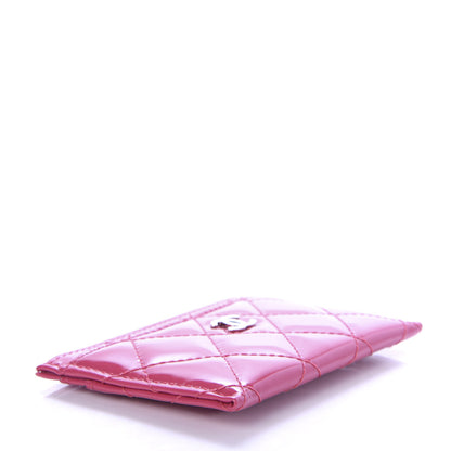 Chanel Patent Quilted Card Holder Pink 4 of 9