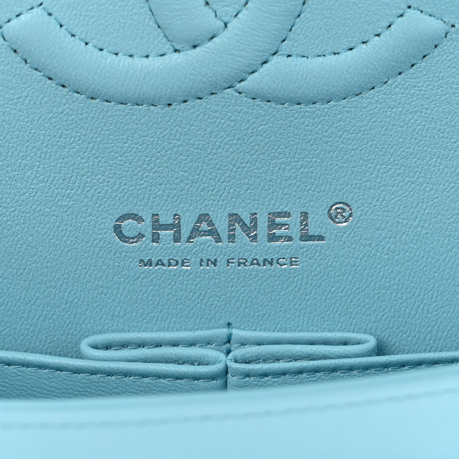 Chanel Lambskin Quilted Medium Double Flap Neon Blue 6 of 11