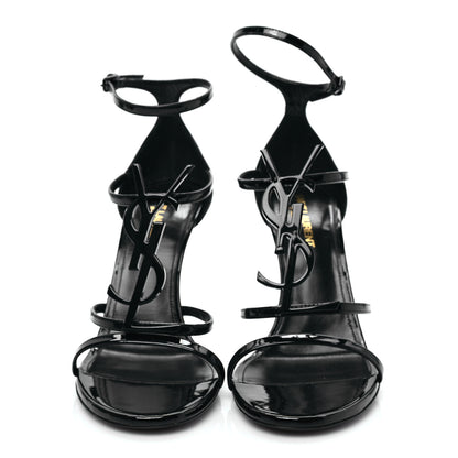 Saint Laurent Patent Cassandra 100 Sandals 38 Black 2 of 8
