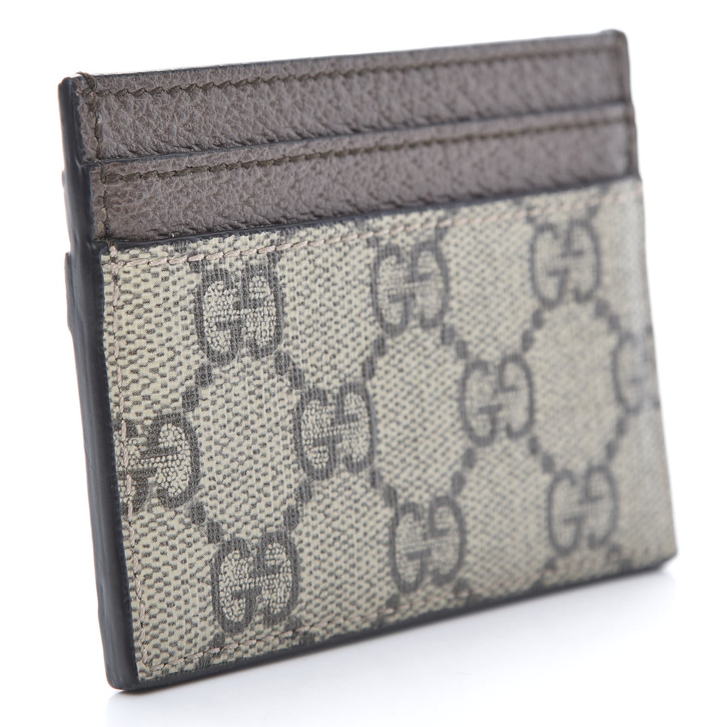GG Supreme Monogram Ophidia Card Holder Brown