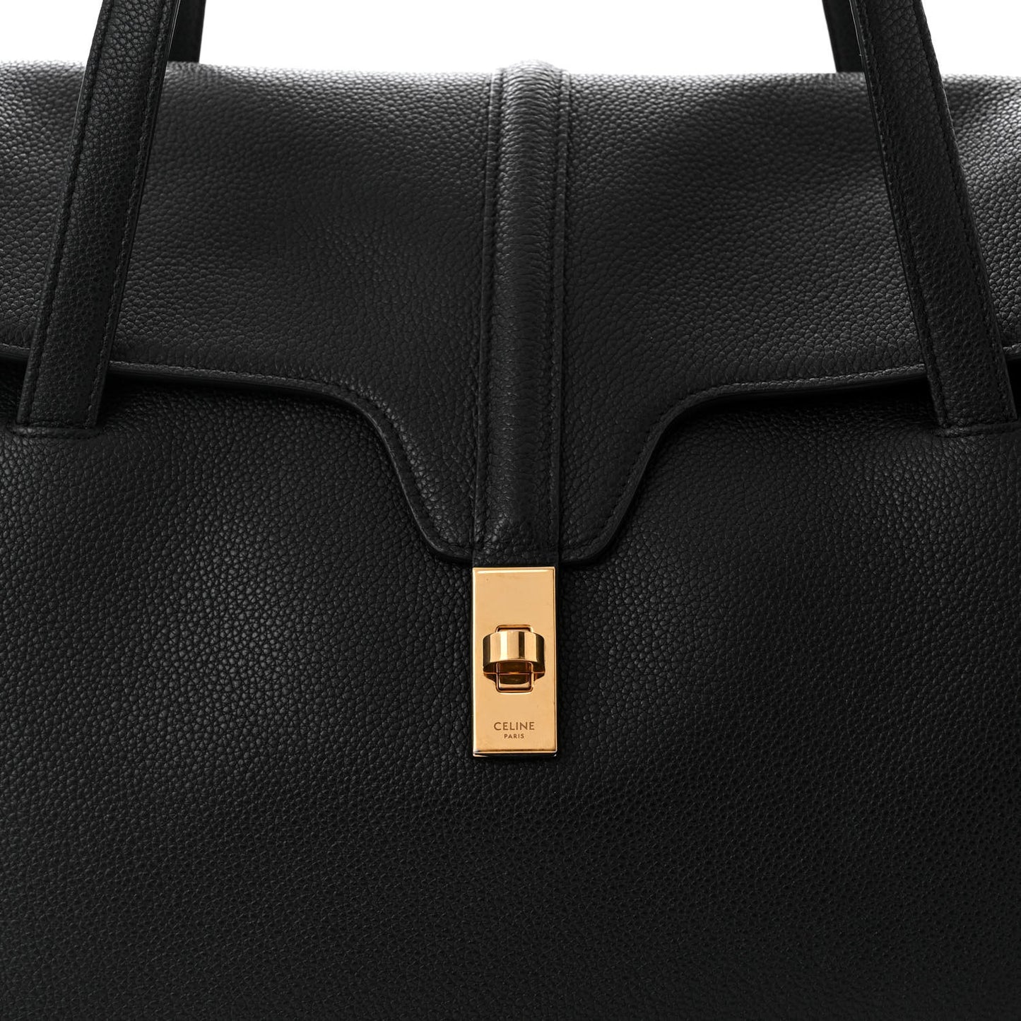 Grained Calfskin Large Soft 16 Bag Black