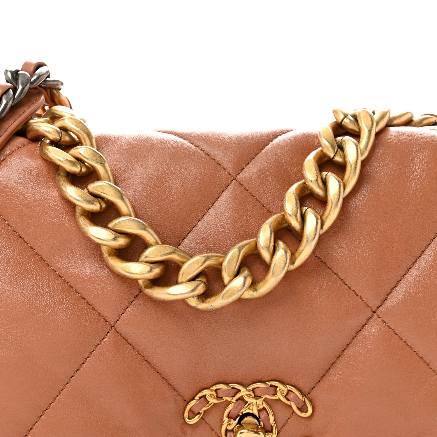 Chanel Lambskin Quilted Large Chanel 19 Flap Brown 8 of 12