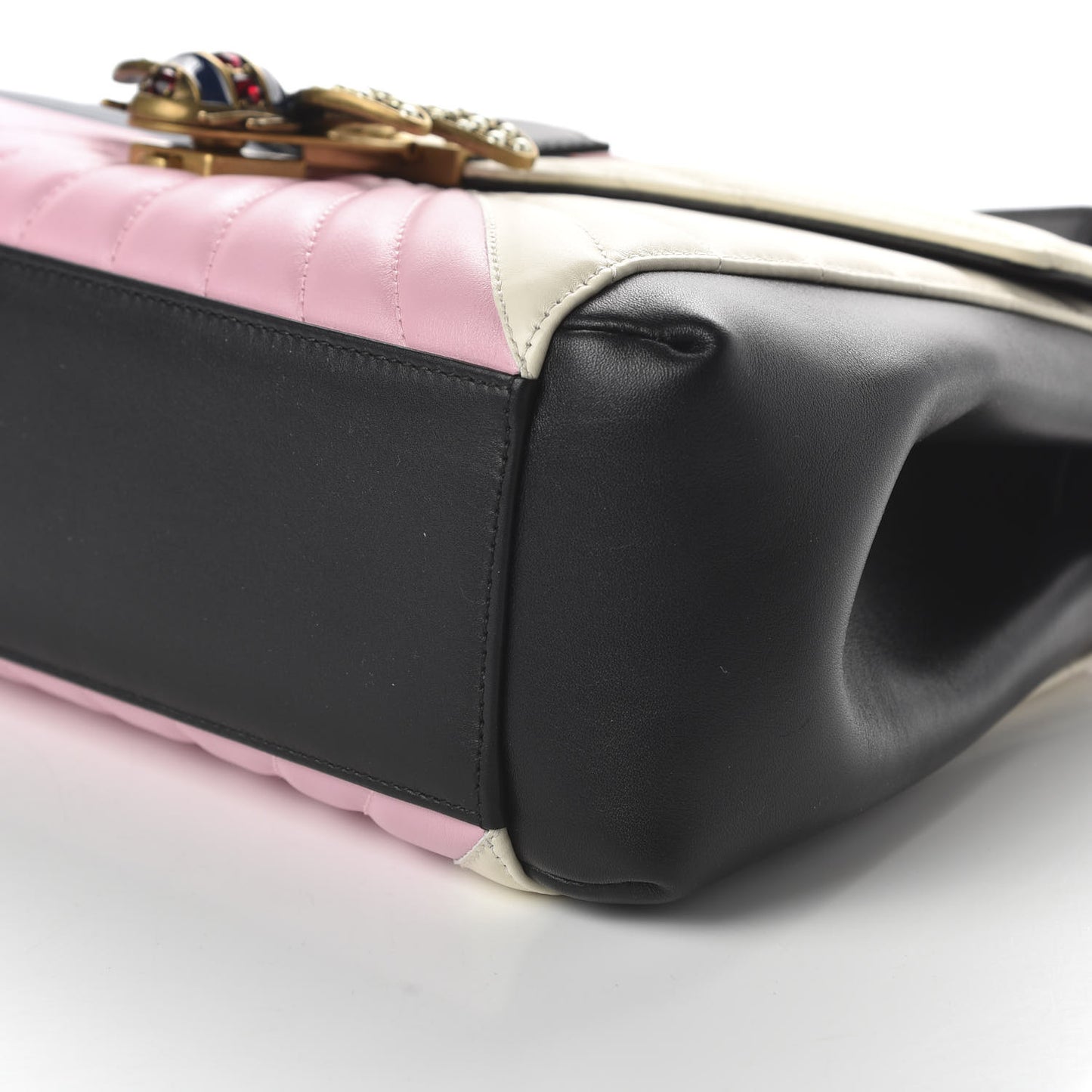 Calfskin Bamboo Trapuntata Queen Margaret Top Handle Bag Blue Agata Hibiscus Red Mystic White Sugar Pink