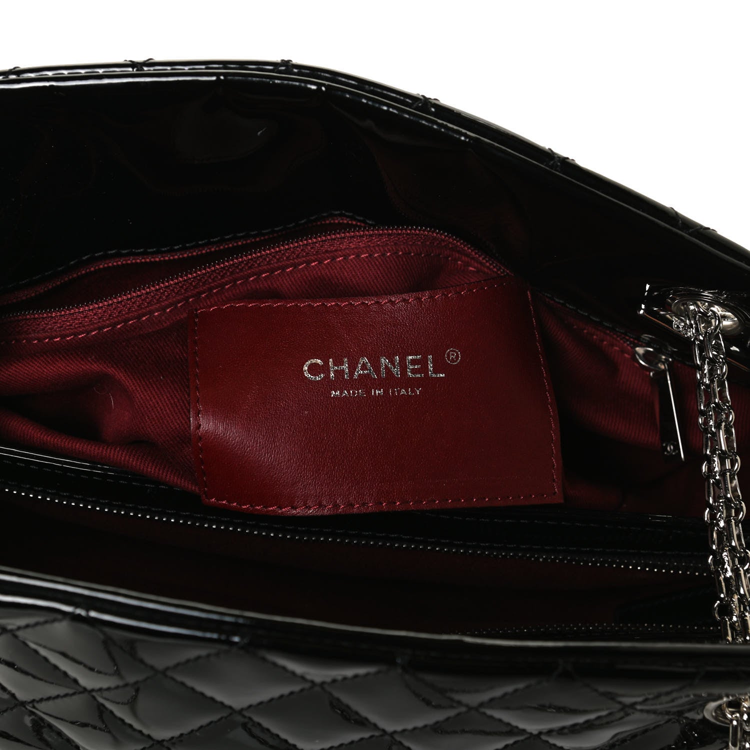 Chanel Patent Quilted Medium Just Mademoiselle Bowling Bag Black 6 of 10