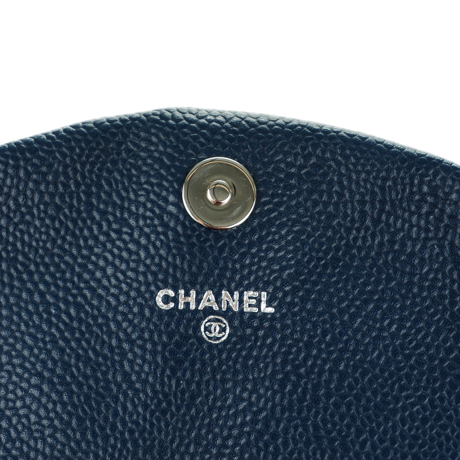 Chanel Caviar Half Moon Wallet On Chain WOC Navy Blue 6 of 9