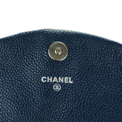 Chanel Caviar Half Moon Wallet On Chain WOC Navy Blue 6 of 9