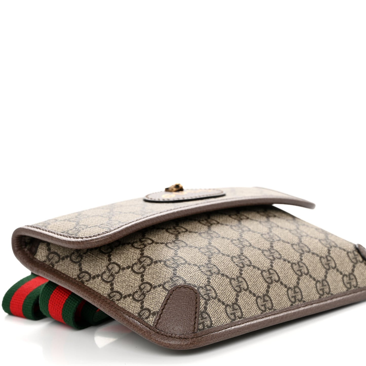 GG Supreme Monogram Neo Vintage Web Belt Bag Brown