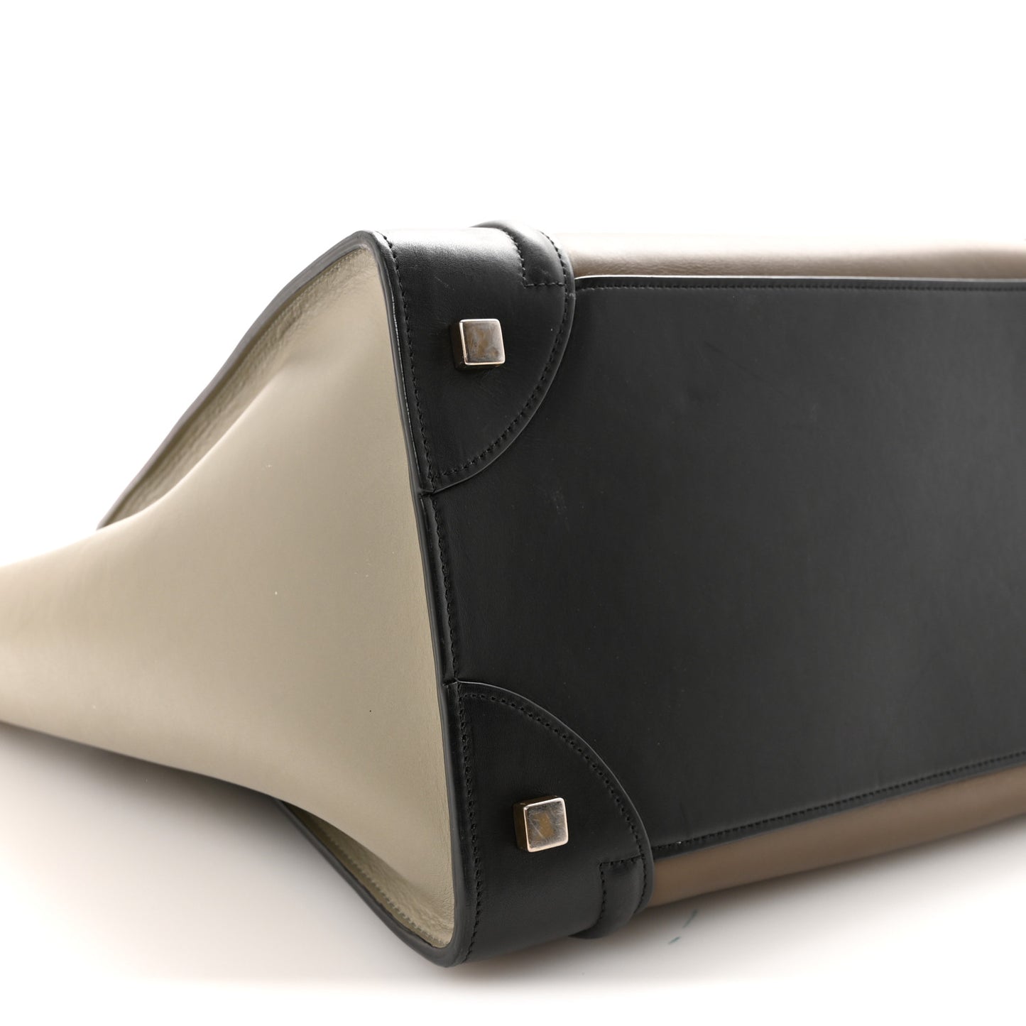 Satin Calfskin Mini Tri-Color Luggage Dark Grey