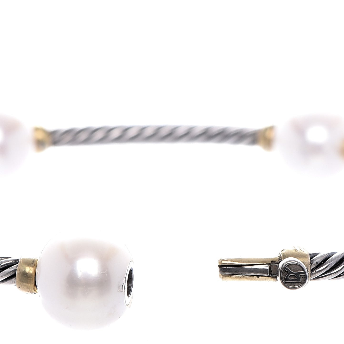 Sterling Silver 18K Yellow Gold Pearl Bracelet