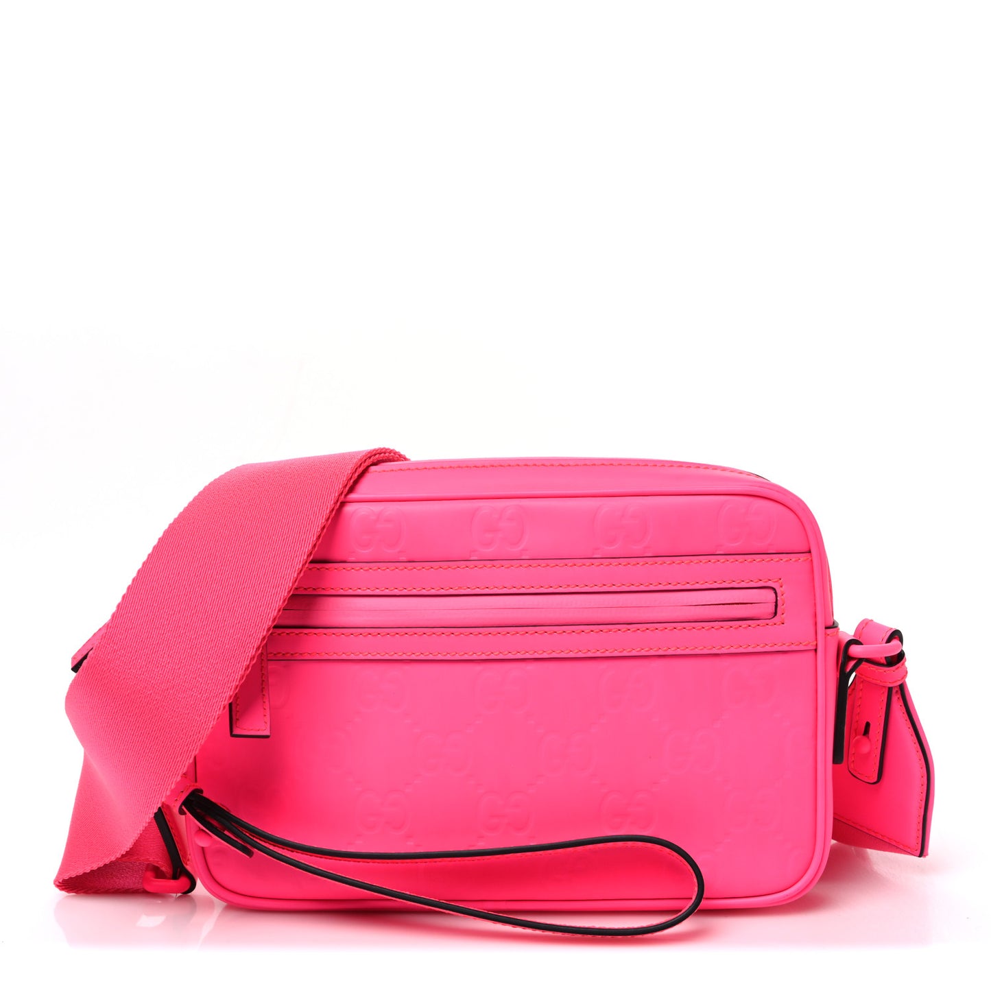 Rubber Effect Monogram GG Crossbody Bag Fluorescent Fuchsia