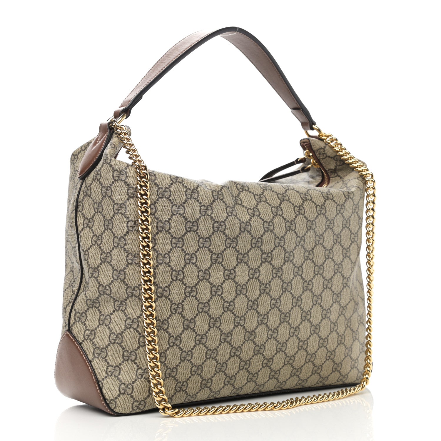 Gucci GG Supreme Monogram Large Linea A Hobo Light Brown 3 of 11