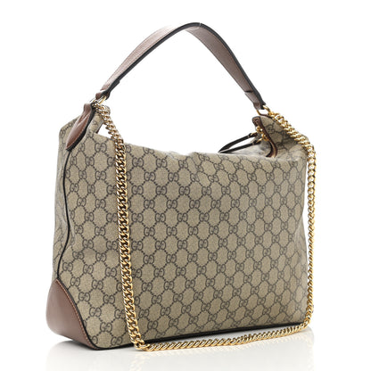 Gucci GG Supreme Monogram Large Linea A Hobo Light Brown 3 of 11