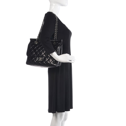 Chanel Glazed Calfskin Quilted Small CC Delivery Tote Black 2 of 10