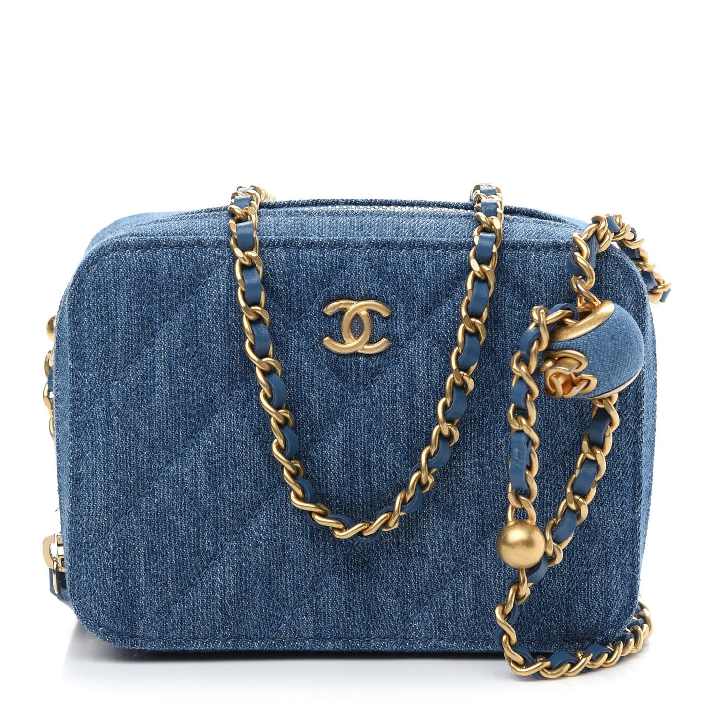 Denim Quilted CC Pearl Crush Camera Case Blue