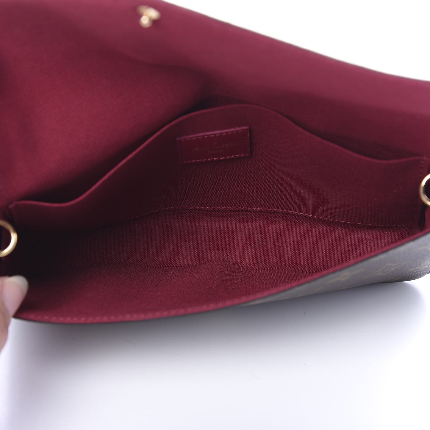 Monogram Pochette Felicie Chain Wallet Fuchsia