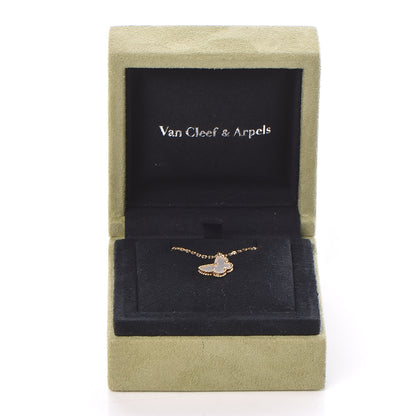 Van Cleef & Arpels 18K Yellow Gold Mother of Pearl Sweet Alhambra Butterfly Pendant Necklace 7 of 7