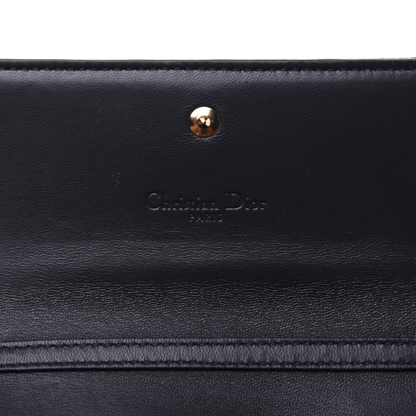 Metallic Patent Micro-Cannage Lady Dior Croisiere Chain Wallet Champagne