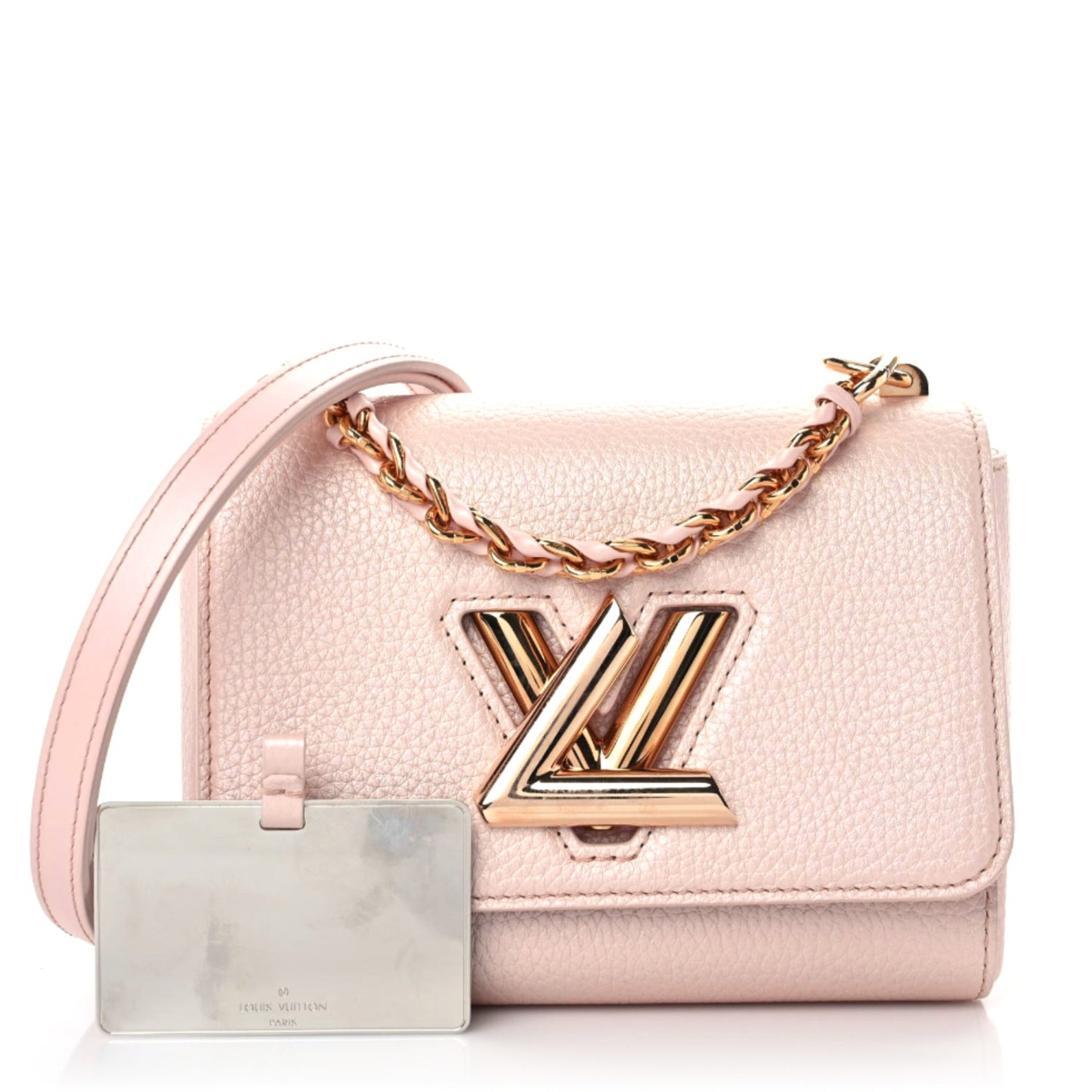 Iridescent Grained Calfskin Summer Splash Twist PM Pink