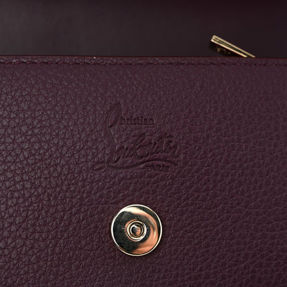 Christian Louboutin Calfskin Spikes Loubinthesky Paloma Clutch Merlot 6 of 10