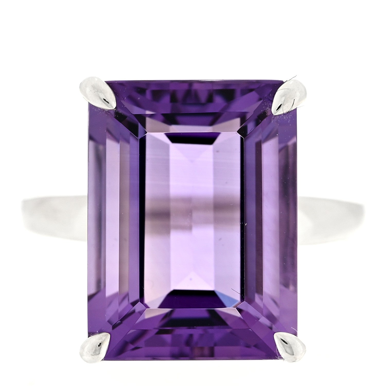 Tiffany Sterling Silver Amethyst Sparklers Cocktail Ring 55 7.25 1 of 4