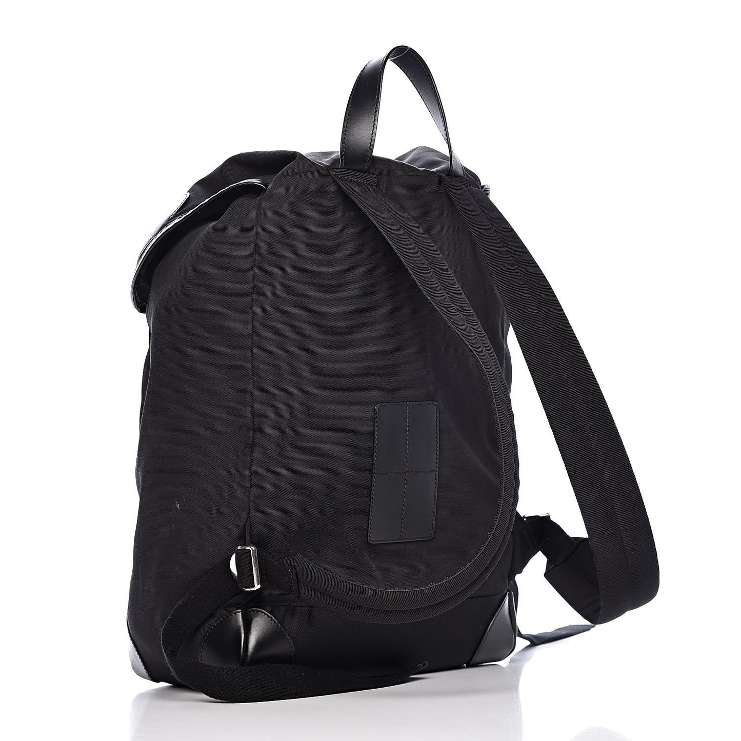 Nylon Calfskin Rider Backpack Black
