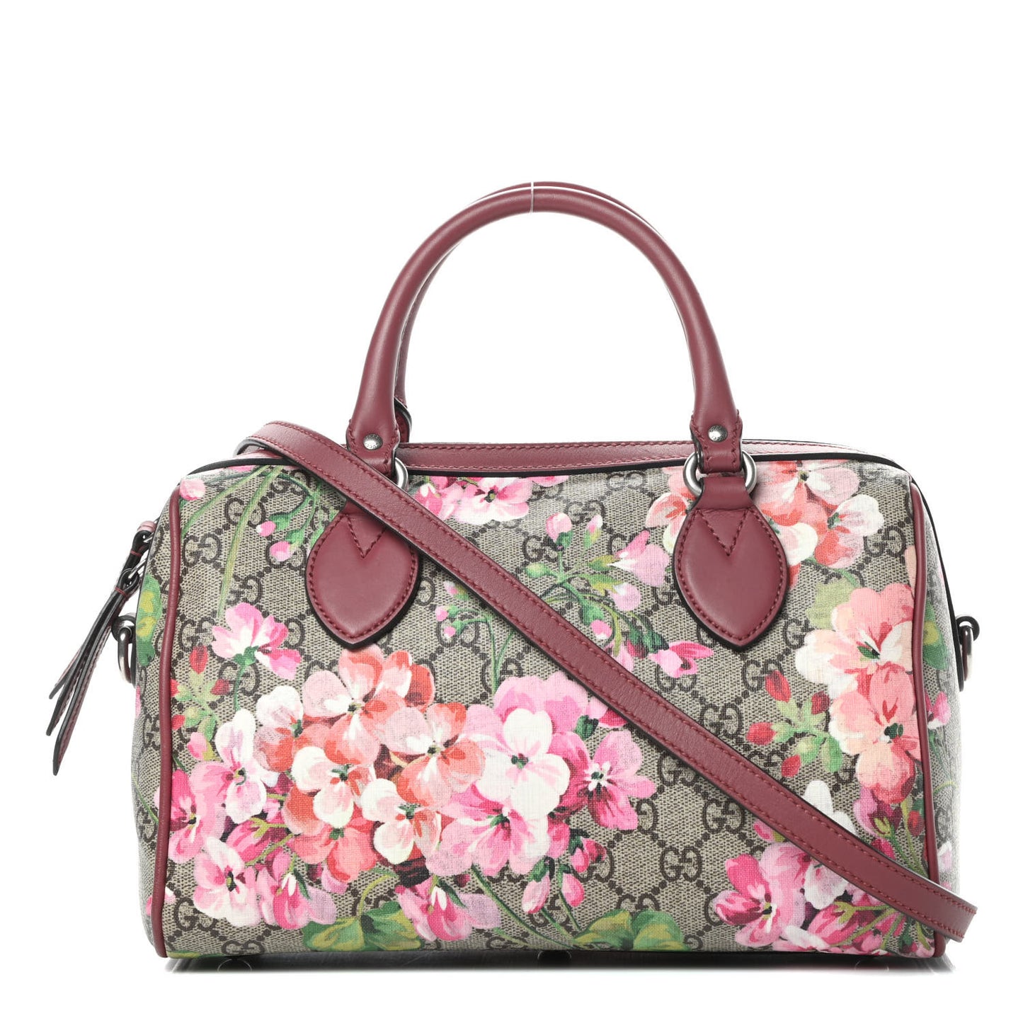 GG Supreme Monogram Blooms Small Boston Beige Multicolor Dry Rose