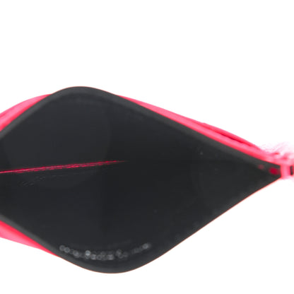 Saint Laurent Grain De Poudre Matelasse Chevron Monogram Credit Card Case Neon Pink 5 of 7