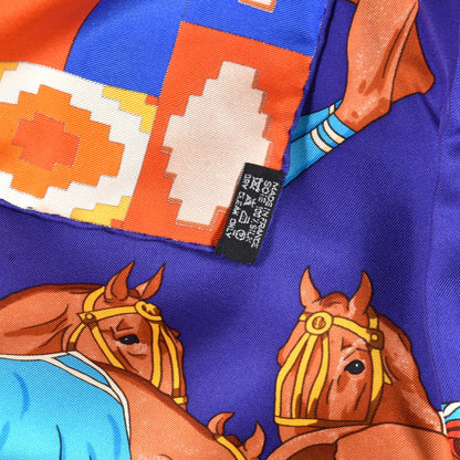 Hermes Silk Les Poneys de Polo Scarf 90 5 of 5