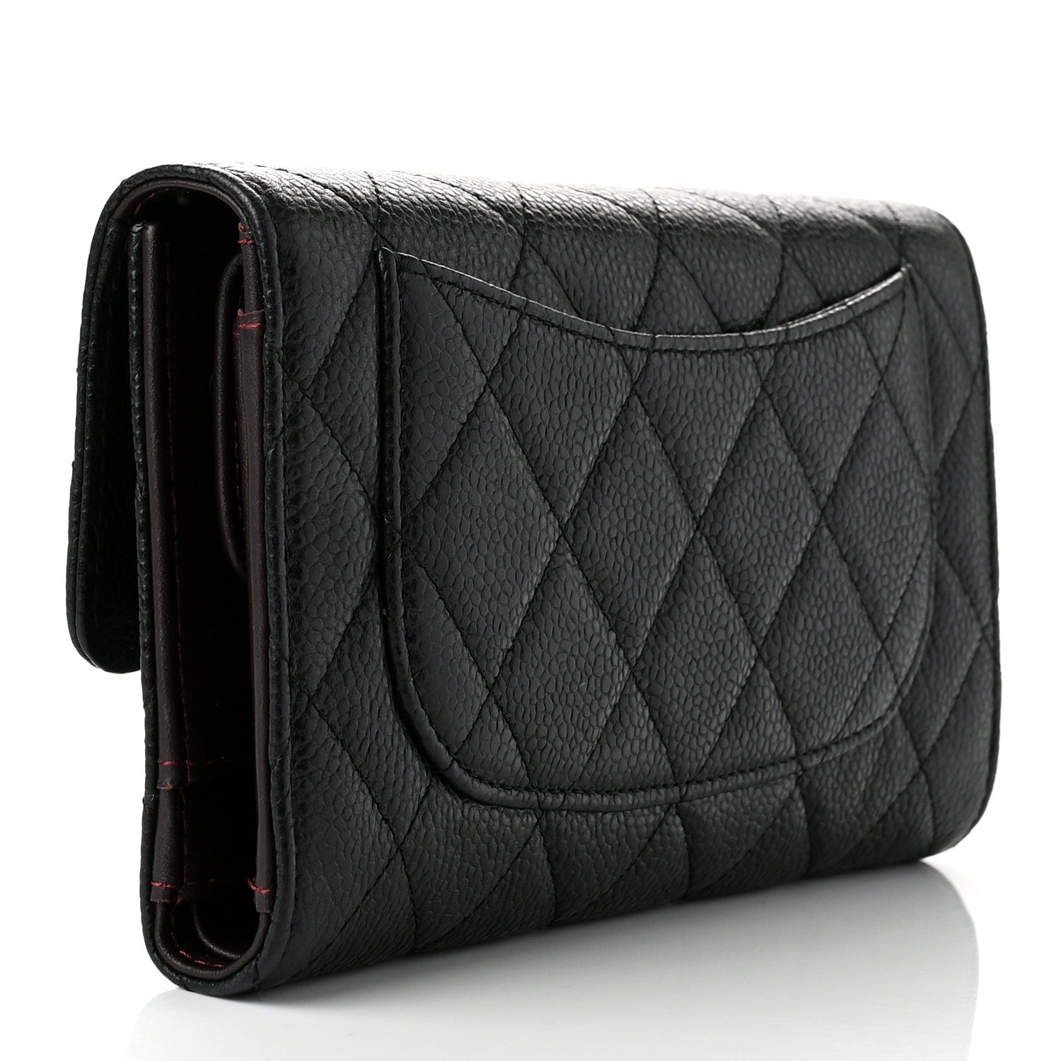 Chanel Caviar Quilted Large Gusset Flap Wallet Black 3 of 9