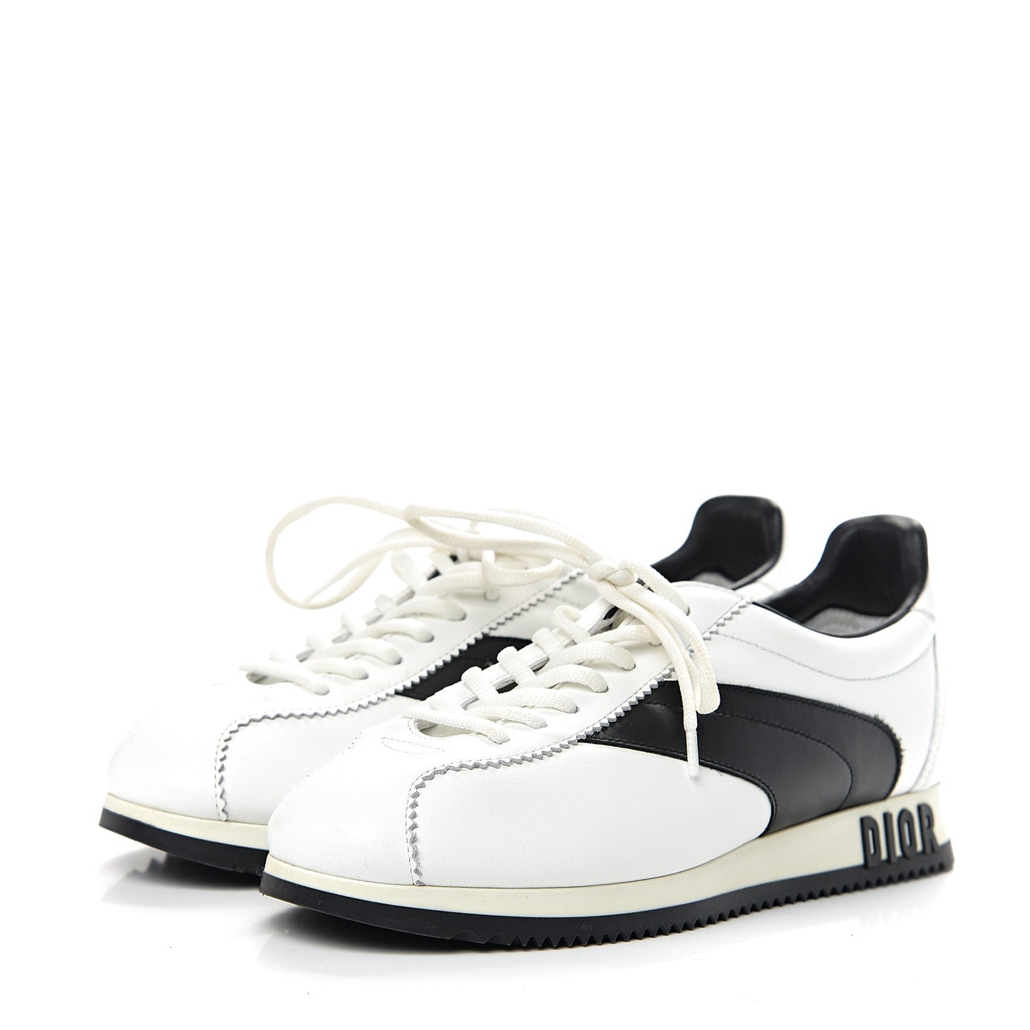 Calfskin Mix Diorun Sneakers 37.5 Optic White