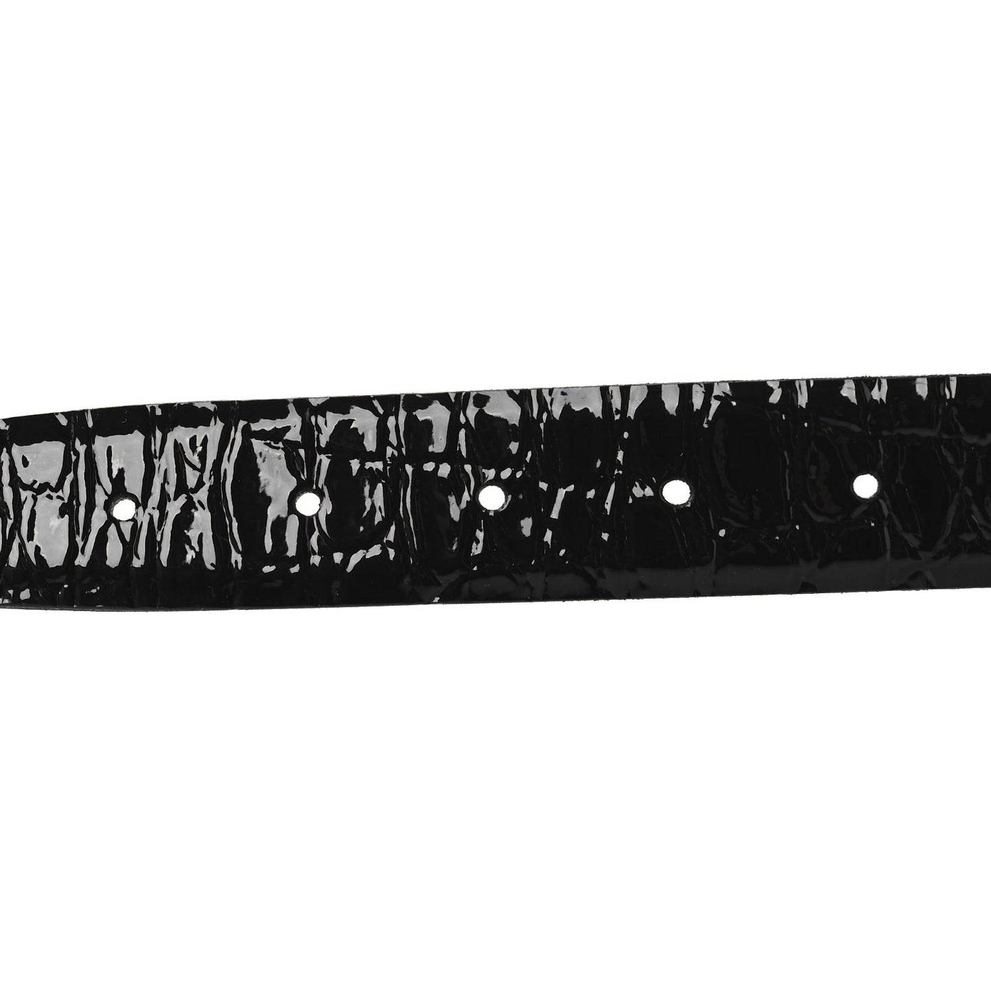 Calfskin Crocodile Embossed Square Buckle Belt 75 30 Black