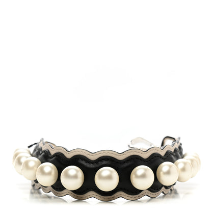 Fendi Calfskin Pearl Embellished Mini Strap You Black Camelia 1 of 4