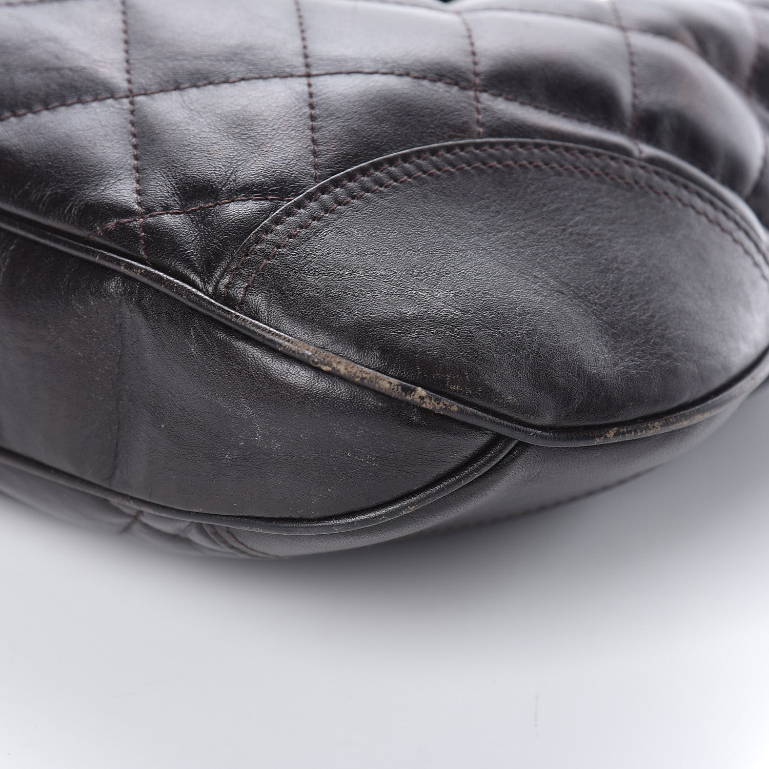 Burberry Calfskin Quilted Brook Hobo Dark Brown 8 of 9