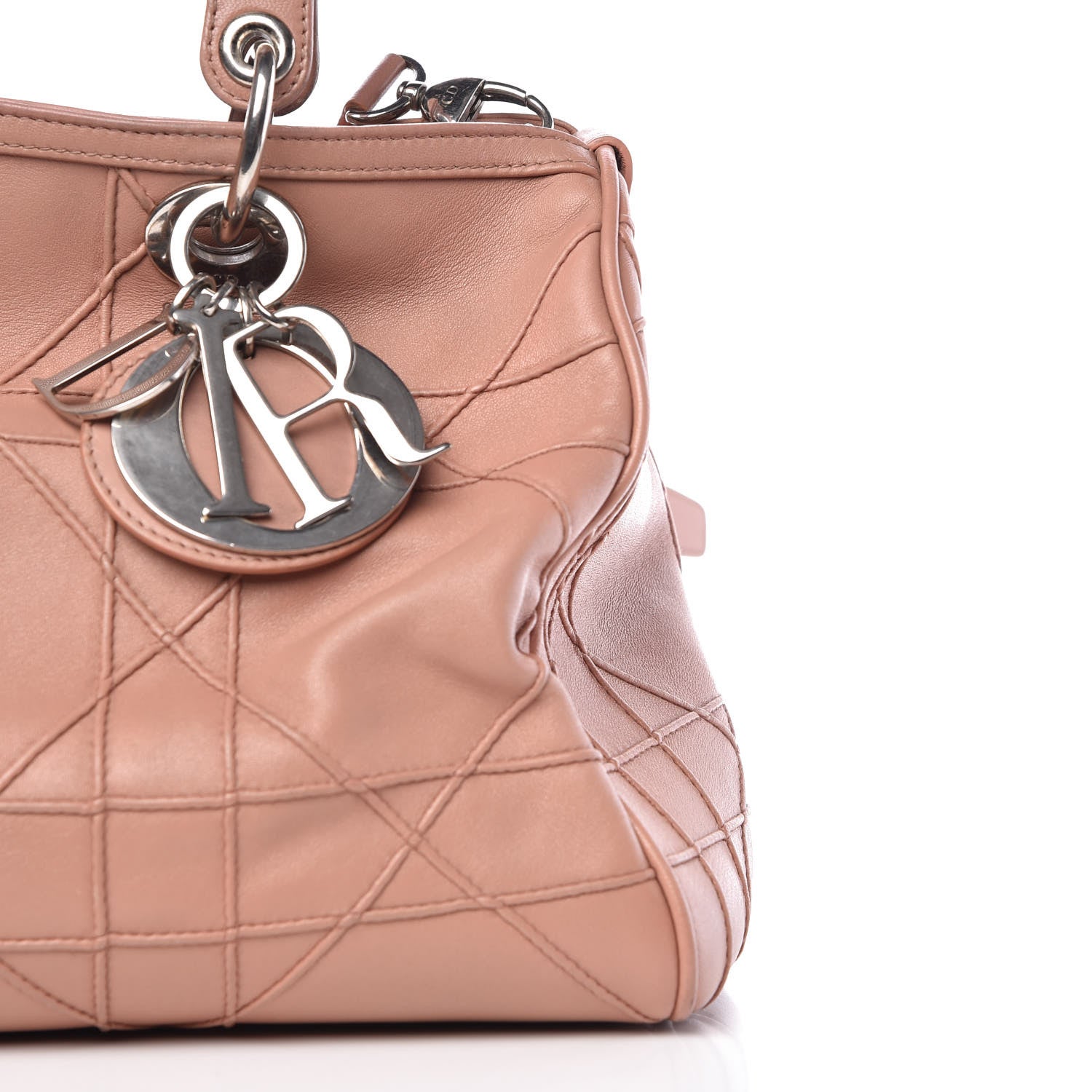Christian Dior Lambskin Cannage Granville Polochon Bois de Rose 16 of 17