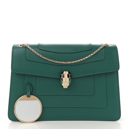 Bulgari Calfskin Serpenti Forever Snake Strap Crossbody Bag Emerald Green 3 of 11