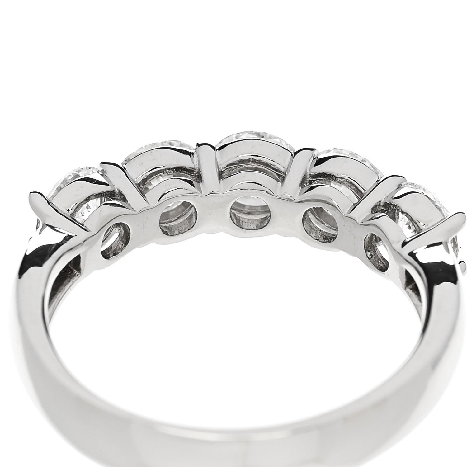 Parker & West by FASHIONPHILE Platinum Diamond 1.58ct Half Eternity Band Ring  53 6.25 8 of 9