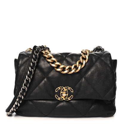 Chanel Lambskin Quilted Large Chanel 19 Flap Black 1 of 12