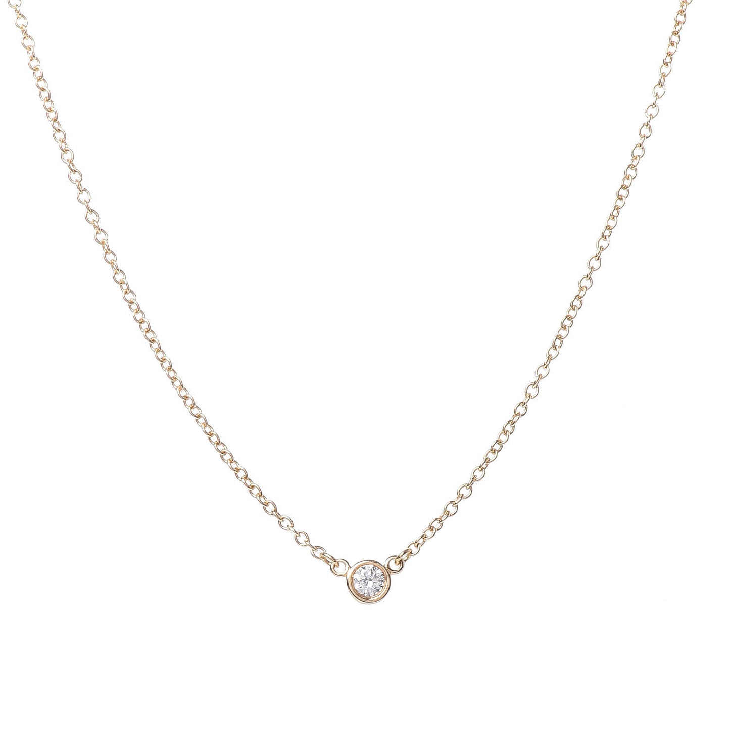 18K Yellow Gold Diamond .05ct Elsa Peretti Diamonds by the Yard Pendant Necklace