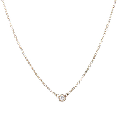 Tiffany 18K Yellow Gold Diamond .05ct Elsa Peretti Diamonds by the Yard Pendant Necklace 4 of 6