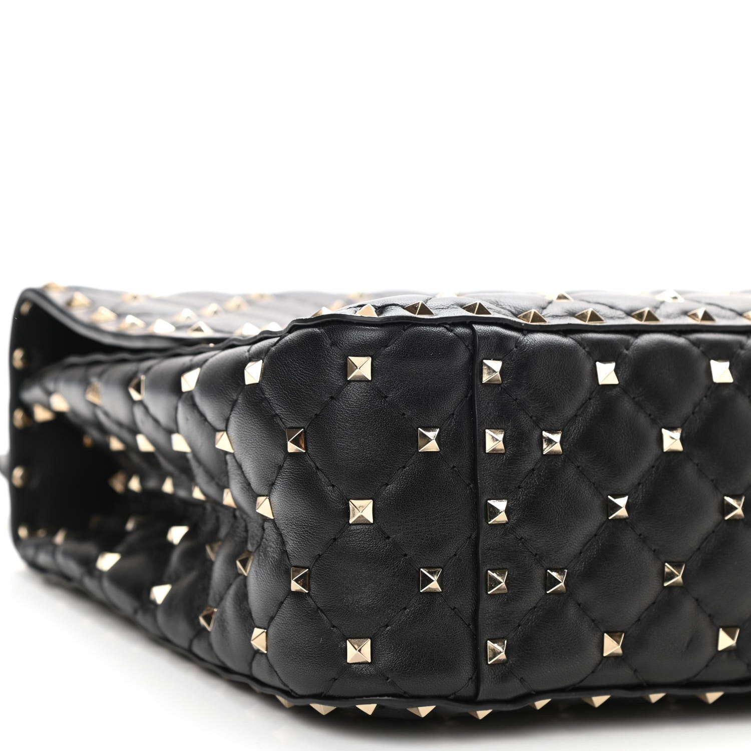 Valentino Garavani Lambskin Large Rockstud Spike Shoulder Bag Black 8 of 9