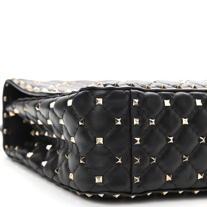 Valentino Garavani Lambskin Large Rockstud Spike Shoulder Bag Black 8 of 9