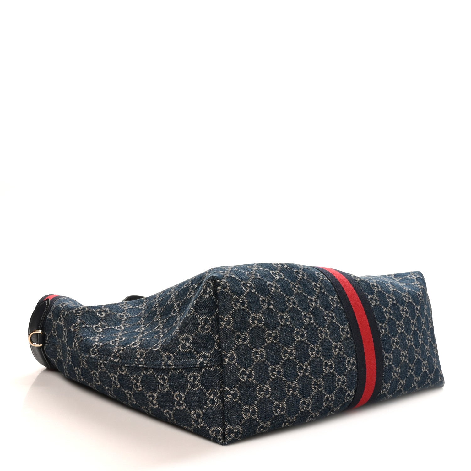 Gucci Denim GG Monogram Web Large Giglio Tote Blue 1881993