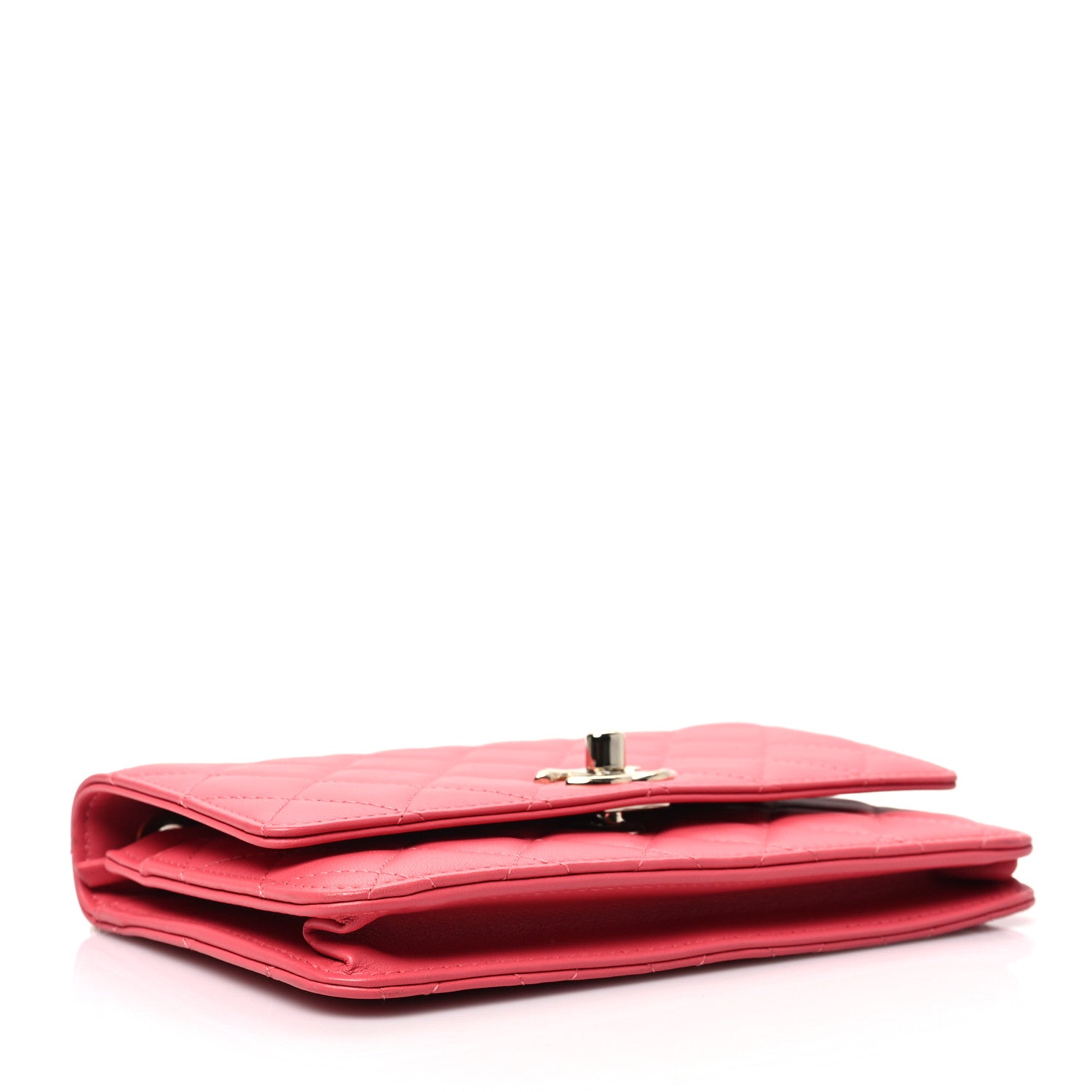 Chanel Lambskin Quilted Trendy CC Wallet On Chain WOC Bright Pink 3 of 7