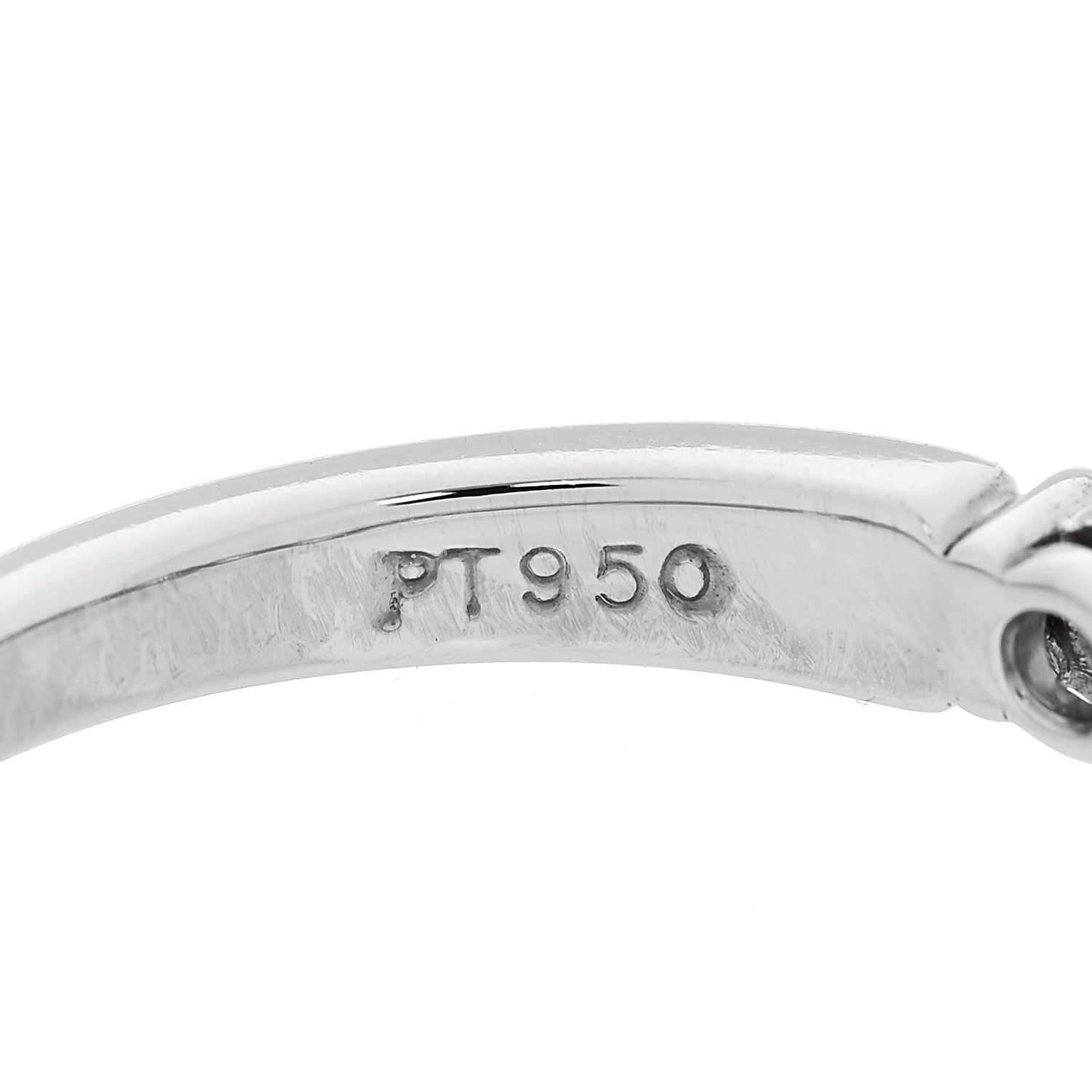 Tiffany Platinum Diamond 3mm Embrace Half Circle Band Ring 54 7 4 of 5